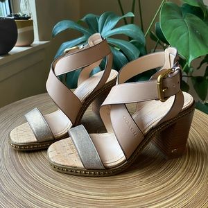 Coach Mandy Block Heel Nude Sandal 6